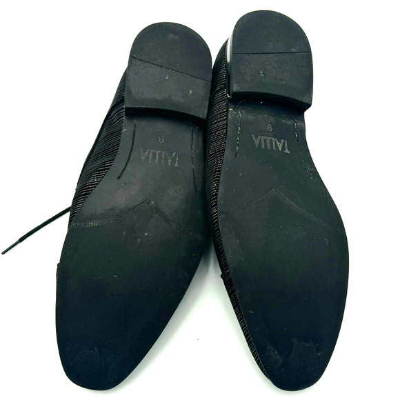 TALLIA Loafer Men's 9 Danilo Cap Toe Lace-Up Black Silver Metallic Dress Shoe - Picture 6 of 9